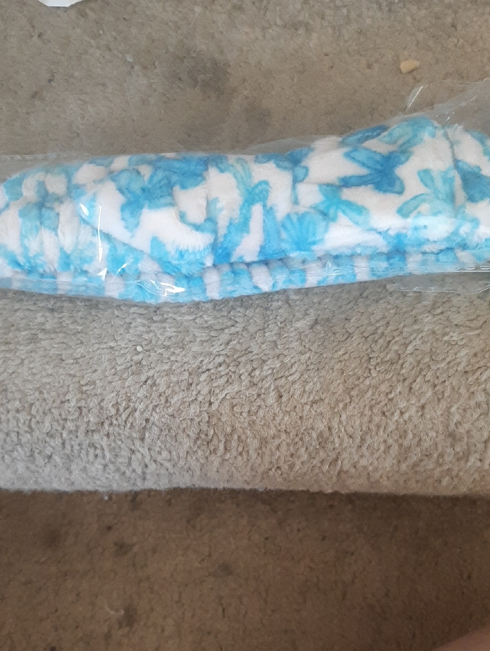Blue and White Plush Headband